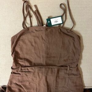 Brown Sleeveless Jumpsuit